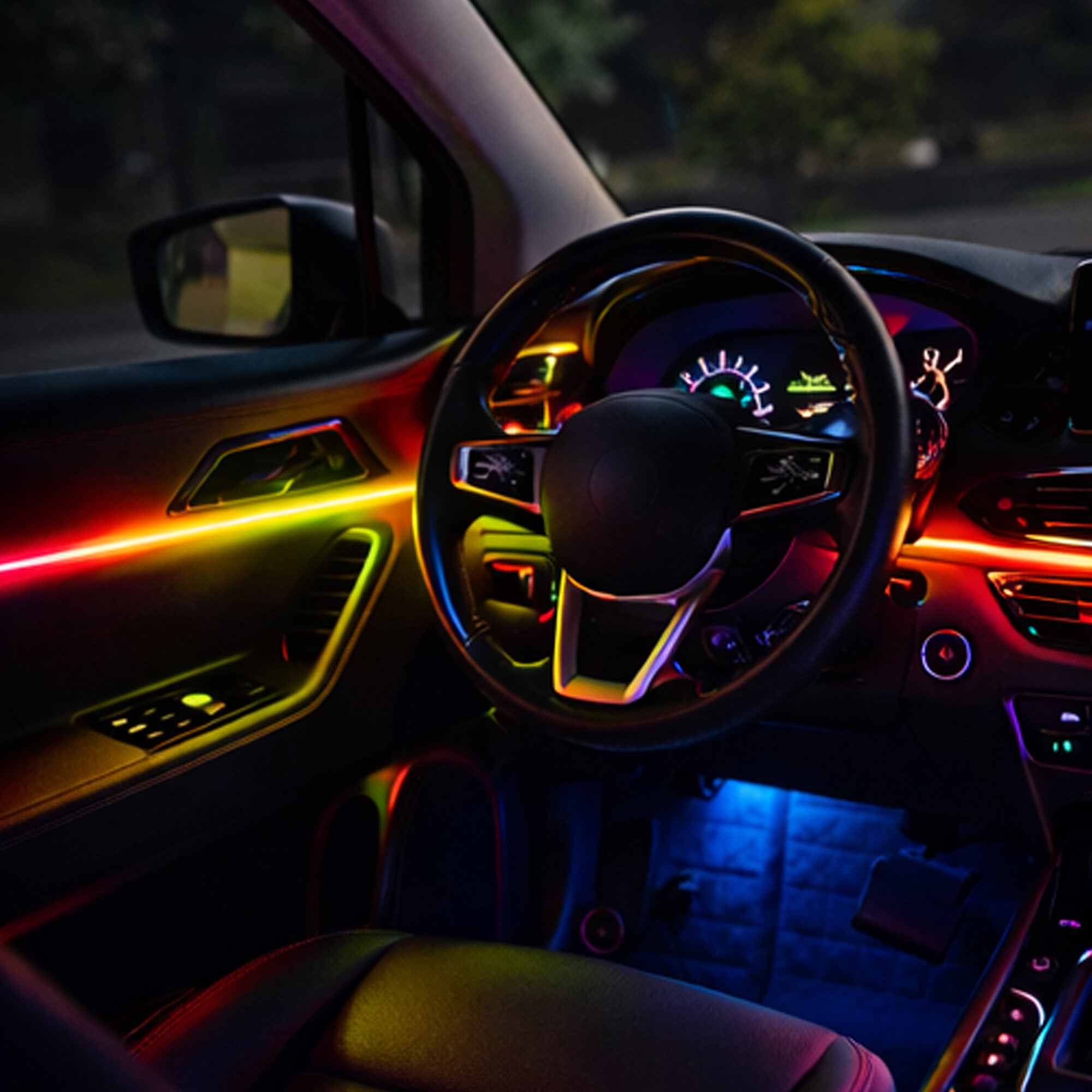 18 Piece Universal Full LED Interior Dash Board Kit